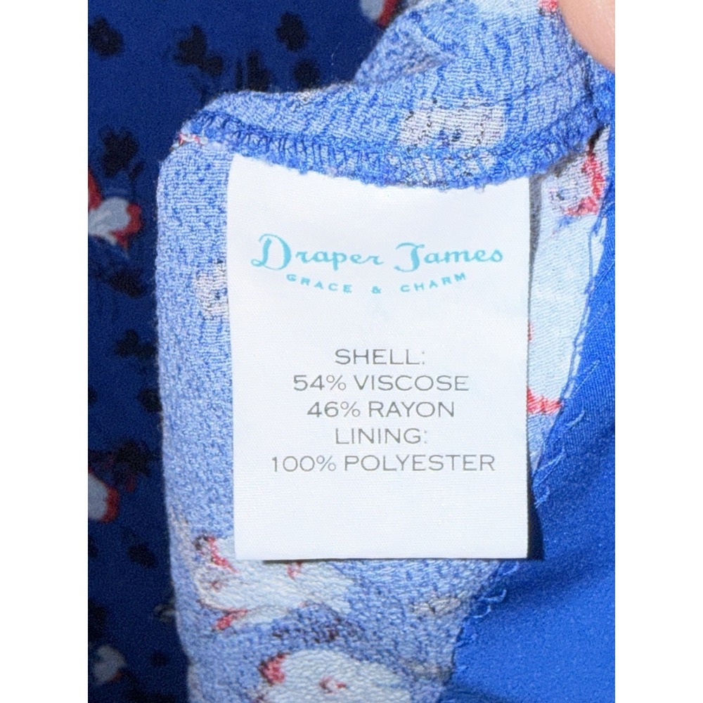 Draper James Women's Blue Floral Bell Sleeve Fit & Flare Dress Size 10 Lined - Picture 6 of 9